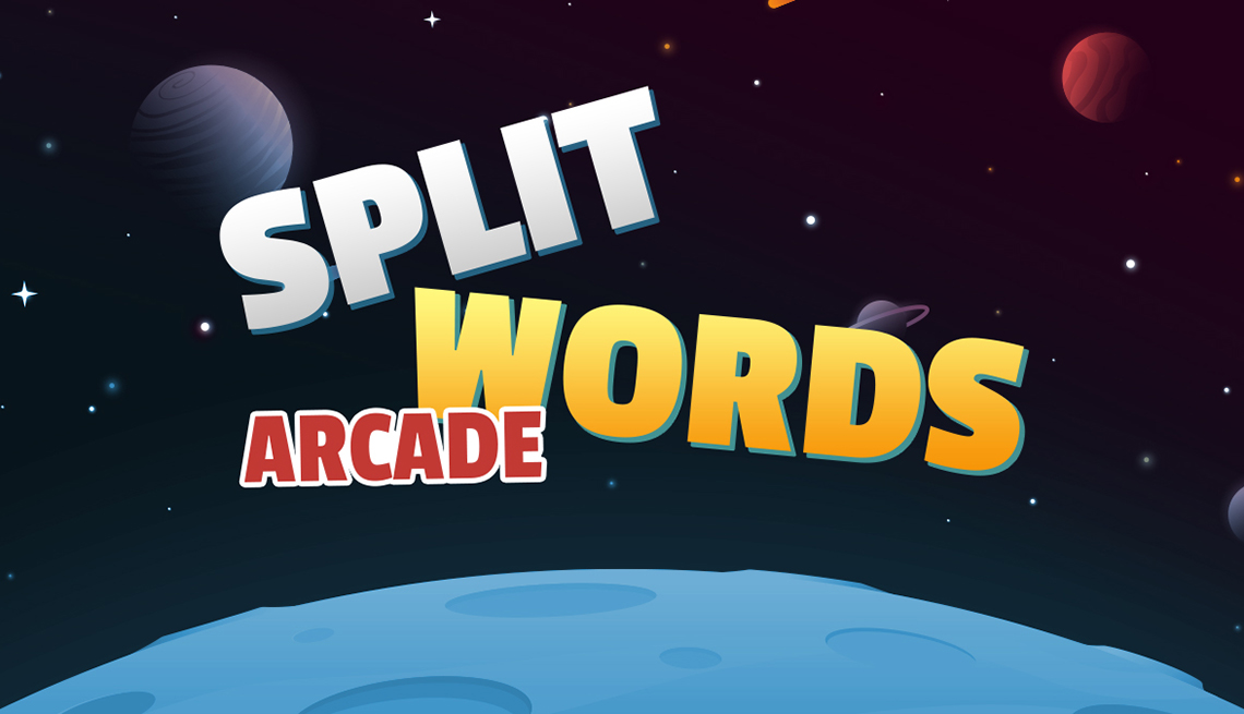 staying sharp split words arcade promo game art